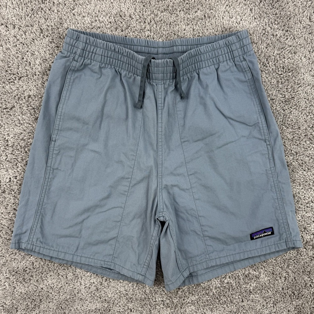 Patagonia Funhoggers Shorts Men's S Blue Cotton Drawstrings Hiking Outdoors